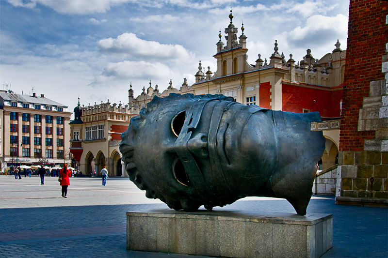 Eros Bendato (Eros tied) - bronze statue by Igor Mitoraj created in 1999 - moved to Krakow in 2003